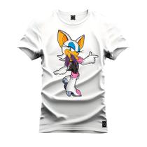 Camiseta Algodão Plus Size Premium Tamanho Especial Gatinha Sonic