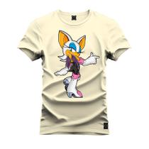 Camiseta Algodão Plus Size Premium Tamanho Especial Gatinha Sonic