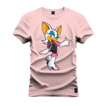 Camiseta Algodão Plus Size Premium Tamanho Especial Gatinha Sonic