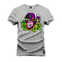 Camiseta Algodão Plus Size Premium Tamanho Especial Macaco Bolado