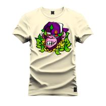 Camiseta Algodão Plus Size Premium Tamanho Especial Macaco Bolado