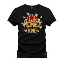 Camiseta Algodão Plus Size Premium Tamanho Especial Money King