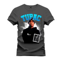 Camiseta Algodão Plus Size Premium Tamanho Especial Tupac Foto