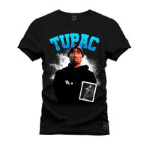 Camiseta Algodão Plus Size Premium Tamanho Especial Tupac Foto
