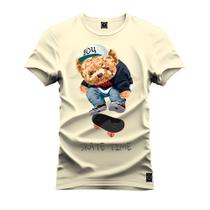 Camiseta Algodão Plus Size Premium Tamanho Especial Urso Skate Run - Nexstar