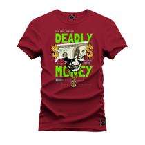 Camiseta Algodão Plus Size Tamanho Grande Deadly Money