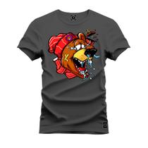 Camiseta Algodão Plus Size Tamanho Grande Urso Raiva