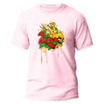 Camiseta Algodão Premium Básica Estampa Digital Beija Flor