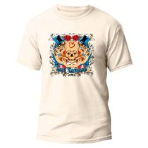 Camiseta Algodão Premium Básica Estampa Digital Bruxas Skele