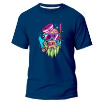 Camiseta Algodão Premium Básica Estampa Digital Caveira RGB