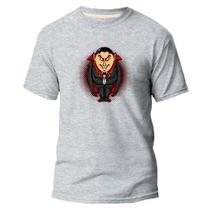 Camiseta Algodão Premium Básica Estampa Digital Drácula