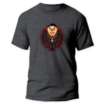 Camiseta Algodão Premium Básica Estampa Digital Drácula