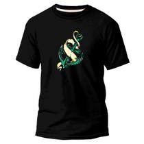 Camiseta Algodão Premium Estampa Digital Âncora Verde Lisa