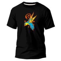 Camiseta Algodão Premium Estampa Digital Beija-Flor Gold