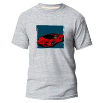 Camiseta Algodão Premium Estampa Digital Carro Vermelho