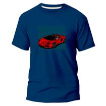 Camiseta Algodão Premium Estampa Digital Carro Vermelho