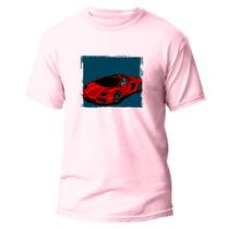 Camiseta Algodão Premium Estampa Digital Carro Vermelho