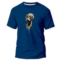 Camiseta Algodão Premium Estampa Digital Cranio Derretendo