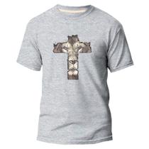 Camiseta Algodão Premium Estampa Digital Cruz Leão de Juda