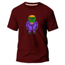 Camiseta Algodão Premium Estampa Digital Frank Verde e Roxo