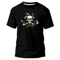 Camiseta Algodão Premium Estampa Digital Índio Caveira Foice