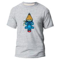 Camiseta Algodão Premium Estampa Digital Lapis Azul Leve