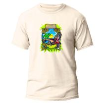 Camiseta Algodão Premium Estampa Digital Selva Praia Lazer