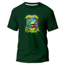 Camiseta Algodão Premium Estampa Digital Selva Praia Lazer