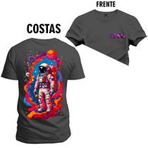 Camiseta Algodão Premium Estampada AstroColors Frente Costas