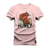 Camiseta Algodão Premium Estampada Confortável Money Luck