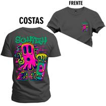Camiseta Algodão Premium Estampada Skate Frente Costas