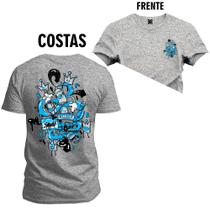 Camiseta Algodão Premium Estampada Spray Blue Frente Costas