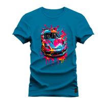 Camiseta Algodão Premium T-Shirt Carro Mega Colores