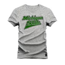 Camiseta Algodão Premium T-Shirt Michigan