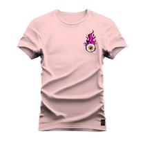 Camiseta Algodão Premium T-Shirt Olho Em Chamas Peito