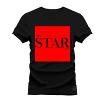 Camiseta Algodão Premium T-Shirt Star Red