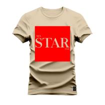 Camiseta Algodão Premium T-Shirt Star Red