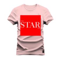 Camiseta Algodão Premium T-Shirt Star Red