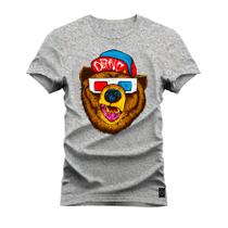 Camiseta Algodão Premium T-Shirt Urso Oculos