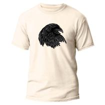 Camiseta Algodão Premium Unissex Estampa Digital Corvo