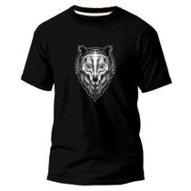 Camiseta Algodão Premium Unissex Estampa Digital Lobo