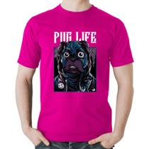 Camiseta Algodão Pug Life - Foca na Moda