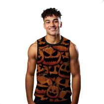 Camiseta Algodão Regata Verão Estilo Moda Praia Abóbora Terror Halloween 118 Camiseta Algodão Regata Verão Estilo Moda Praia Abóbora Terror Halloween 118