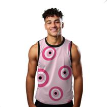 Camiseta Algodão Regata Verão Estilo Moda Praia Atração Emoji Rosa 281