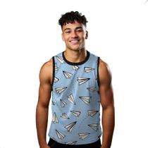 Camiseta Algodão Regata Verão Estilo Moda Praia Avião Papel Cartoon 168 Camiseta Algodão Regata Verão Estilo Moda Praia Avião Papel Cartoon 168