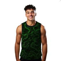 Camiseta Algodão Regata Verão Estilo Moda Praia Basquete Esporte Verde Neon 769