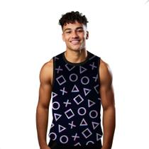 Camiseta Algodão Regata Verão Estilo Moda Praia Botões Videogame Cartoon 397