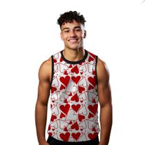 Camiseta Algodão Regata Verão Estilo Moda Praia Coração Cartoon Amor Love 690