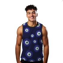 Camiseta Algodão Regata Verão Estilo Moda Praia Emoji Atração Azul 67 Camiseta Algodão Regata Verão Estilo Moda Praia Emoji Atração Azul 67