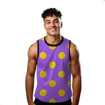 Camiseta Algodão Regata Verão Estilo Moda Praia Emojis Face Carton Happy 290 Camiseta Algodão Regata Verão Estilo Moda Praia Emojis Face Carton Happy 290